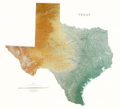 Texas Lithograph Map