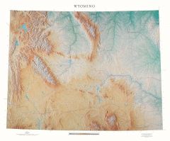 Wyoming Lithograph Map