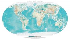 Physical Map of the World (White) Fine Art Print Map