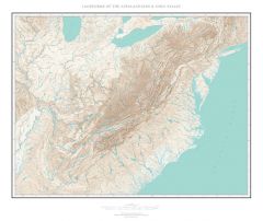 Landforms of the Appalachians and Ohio River Valley Fine Art Print Map