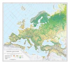Europe Land Cover Fine Art Print Map