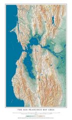 San Francisco Bay Area - Dark Water Fine Art Print Map