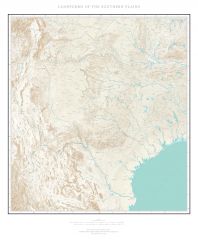 Landforms of the Southern Plains Fine Art Print Map
