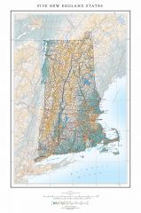 New Hampshire - New England in Context Fine Art Print Map