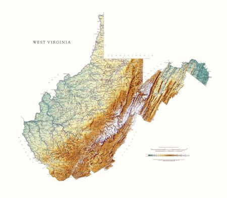 topographical map of virginia mountains