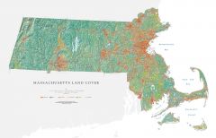 Massachusetts - Land Cover Fine Art Print Map