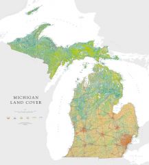 Michigan - Land Cover Fine Art Print Map