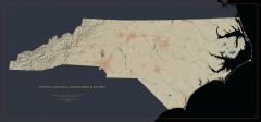 North Carolina Landforms and Rivers Fine Art Print Map